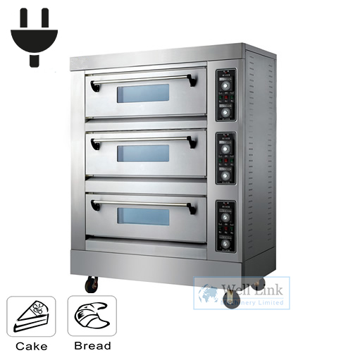 Electric oven 3 layers 6 trays